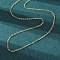 Brass Chain Necklacess, with Brass End Chain, Long-Lasting Plated, Cadmium Free & Lead Free, Real 18K Gold Plated, 16.3 inch(41.3cm)