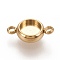 Ion Plating(IP) 304 Stainless Steel Links Connectors Settings, Plain Edge Bezel Cups, Flat Round, Golden, Tray: 6mm, 14x8.5x3mm, Hole: 1.8mm