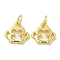 Rack Plating Brass Pendants, with Jump Rings, Long-Lasting Plated, Lead Free & Cadmium Free, Zodiac Charm, Monkey, 10.8x11x1.5mm, Hole: 3.5mm