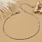 Brass Link Chain Bracelets for Women, Long-Lasting Plated, 901 Stainless Steel Clasp, Lead Free & Cadmium Free, Platinum, 8-1/4 inch(21cm)