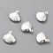 Brass Pendants, Shell Shape, 925 Sterling Silver Plated, 14x13x4mm, Hole: 1mm