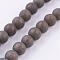 Natural Pyrite Beads Strands, Round, Frosted, 4mm, Hole: 1mm, about 45pcs/strand, 7.5 inch