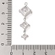 Подвески из прозрачного стекла с инкрустацией из латуни KK-S388-08P-3