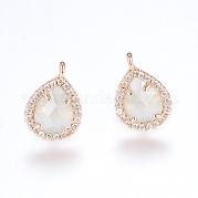 Латунные серьги-гвоздики из циркония ZIRC-G116-28-D01