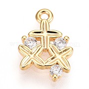 Латунные микропаве прозрачные подвески с фианитом KK-T075-20G