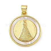 Плоские круглые подвески из латуни KK-Z063-11G-02