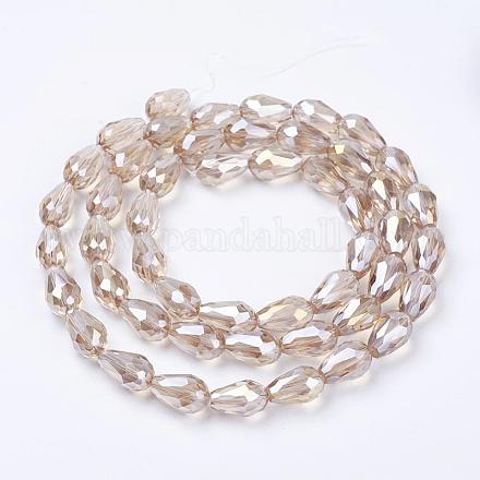 Стеклянные бусины с гальваническим покрытием  EGLA-D015-15x10mm-25-1