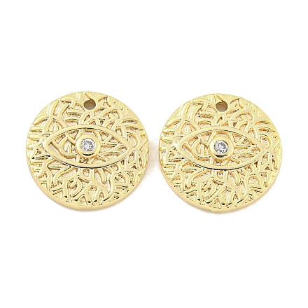Латунные микропаве прозрачные подвески с фианитом KK-S386-09G-1