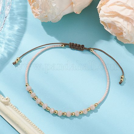 Стеклянные плетеные браслеты из бисера BJEW-JB11419-03-1