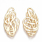 Brass Filigree Joiners Links, Nickel Free, Real 18K Gold Plated, 22.5x10.5x1mm