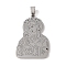Non-Tarnish 201 Stainless Steel Pendants, Virgin Mary Charm, Stainless Steel Color, 45x28.5x1.5mm, Hole: 4x7mm