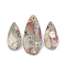 Natural Aqua Terra Jasper Pendants, teardrop, 36~50x15~21x6~7mm, Hole: 1mm, 3pcs/set