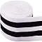 BENECREAT 5 Meters/5.5 Yards 50mm Wide White and Black Striped Flat Elastic Band Stretch Knitting Band for Waistband and Sewing Craft Project