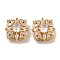 Brass Micro Pave Cubic Zirconia Beads, Nickel Free, 
with Glass, Clear, Square, Real 18K Gold Plated, 15x15x8mm, Hole: 3x1mm