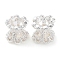 Brass Bead Caps, Long-Lasting Plated, Flower, Silver, 4.5x4.5mm, Hole: 1.2mm
