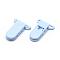 Eco-Friendly Plastic Baby Pacifier Holder Clip, Light Sky Blue, 43x31x9mm, Hole: 4x26mm