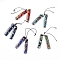 Natural Mixed Gemstone Pendants, for Jewelry Making, Rectangle, 48~48.5x10~10.5x4~4.5mm, Hole: 1mm