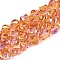 Electroplate Transparent Glass Beads Strands, Nuggets, Coral, 11~11.5x8~10x8~10mm, Hole: 0.8mm, about 60pcs/strand, 26.38 inch(67cm)