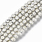 Electroplated Natural Lava Rock Beads Strands, Round, Bumpy, Cornsilk, 4.5mm, Hole: 0.8mm, about 88pcs/Strand, 15.75 inch(40cm)