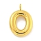 Ion Plating(IP) 304 Stainless Steel Pendants, Letter Charm, Golden, Letter O, 17x11.5x3mm, Hole: 2mm