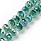 Electroplate Transparent Glass Beads Strands, AB Color Plated, Faceted, Rondelle, Sea Green, 7.5~8x4.5mm, Hole: 1.2mm, about 80pcs/strand, 22.05''(56cm)