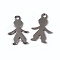 Tarnish Resistant Boy 304 Stainless Steel Pendants, Stainless Steel Color, 16x11x0.8mm, Hole: 1.5mm