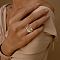 Brass Micro Pave Cubic Zirconia Finger Rings, Stackable Rings, Platinum & Golden, US Size 8(18.1mm)