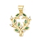 Rack Plating Brass Micro Pave Cubic Zirconia Pendants, Lead Free & Cadmium Free, Long-Lasting Plated, Leaf Charms, Real 18K Gold Plated, 19.5x16.5x2.5mm, Hole: 4.5mm
