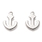 Non-Tarnish 201 Stainless Steel Charms, Laser Cut, Anchor, Stainless Steel Color, 12x9x0.5mm, Hole: 1.4mm