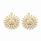 Brass Pendants, Sun, Nickel Free, Real 18K Gold Plated, 22x19x3mm, Hole: 1.2mm