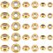 30Pcs 3 Style 202 Stainless Steel Beads, with Rubber Inside, Slider Beads, Rondelle, Golden, 6~10x3~5mm, Hole: 3~5mm, Rubber Hole: 2~3.5mm, 10pcs/style