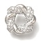Rack Plating Brass Micro Pave Cubic Zirconia Charms, Cadmium Free & Lead Free, Long-Lasting Plated, Flower, Platinum, 13.5x13.5x3mm, Hole: 3x4mm