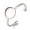 Non-Tarnish 304 Stainless Steel Flat Round Pad Ring Setting, Open Cuff Ring Components, Stainless Steel Color, Tray: 8mm, 1.5mm, Adjustable
