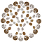 SUNNYCLUE 1 Box 60Pcs 6 Style Tree of Life Spacer Beads Tree of Life Beads Mixed Loose Spacer Beads Metal Jewelry Findings for Making Necklace Bracelet Craft