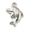 Non-Tarnish 201 Stainless Steel Machine Polishing Pendants, Dolphin, Stainless Steel Color, 21x15x3.8mm, Hole: 2mm