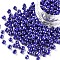 6/0 Glass Seed Beads, Opaque Colors Lustered, Round, Round Hole, Blue, 6/0, 4mm, Hole: 1.5mm, about 500pcs/50g, 50g/bag, 18bags/2pounds