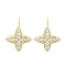 Brass Micro Pave Clear Cubic Zirconia Studs Earring for Women, Star, Real 18K Gold Plated, 7x7.5mm