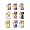 Alloy Enamel Pendants, Cadmium Free & Lead Free, Light Gold, Cat Charm, Mixed Color, 21x14x1.5mm, Hole: 2mm