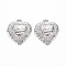 Brass Pendants, Nickel Free, Heart, Real Platinum Plated, 25.5x23.5x3.5mm, Hole: 2.5x2mm