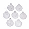 Non-Tarnish 201 Stainless Steel Pendants, Laser Cut, Flat Round with Word Love, Stainless Steel Color, 18.5x15x1mm, Hole: 2mm