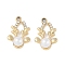 UV Plating Alloy Pendants, with Rhinestone and ABS Plastic Imitation Pearl Beads, Lead Free & Cadmium Free, Deer, Golden, 23x16x8mm, Hole: 2mm