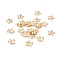 304 Stainless Steel Bead Caps, 5-Petal, Flower, Real 18K Gold Plated, 6.5x1.5mm, Hole: 1.2mm