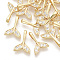Brass Micro Pave Cubic Zirconia Pendants, Cadmium Free & Nickel Free & Lead Free, Real 18K Gold Plated, Whale Tail Shape, Clear, 15.5x11x3.5mm, Hole: 2x5mm