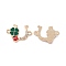 Alloy Crystal Rhinestone Connector Charms, with Enamel, U Shaped Links with Clover & Ladybug, Light Gold, 16x21.5x2mm, Hole: 1.8mm
