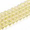Baking Paint Transparent Glass Beads Strands, Round, Pale Goldenrod, 8~8.5mm, Hole: 1.4mm