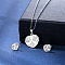 304 Stainless Steel Pendant Necklace & Stud Earring, Stainless Steel Color, Volleyball Heart, 450mm