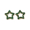 304 Stainless Steel Rhinestone Cabochons, Ion Plating(IP), Golden, Star, 8.5x9x1.5mm