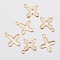 201 Stainless Steel Tiny Cross Charms, Real 18k Gold Plated, 13.5x11x0.7mm, Hole: 1mm