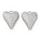 Brass Micro Pave Clear Cubic Zirconia Pendants, Cadmium Free & Nickel Free & Lead Free, Heart, Real Platinum Plated, 22x17.5x5.5mm, Hole: 2mm
