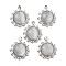 304 Stainless Steel with Cat Eye Pendants, Oval, White, 15x12.5x4mm, Hole: 1.5mm